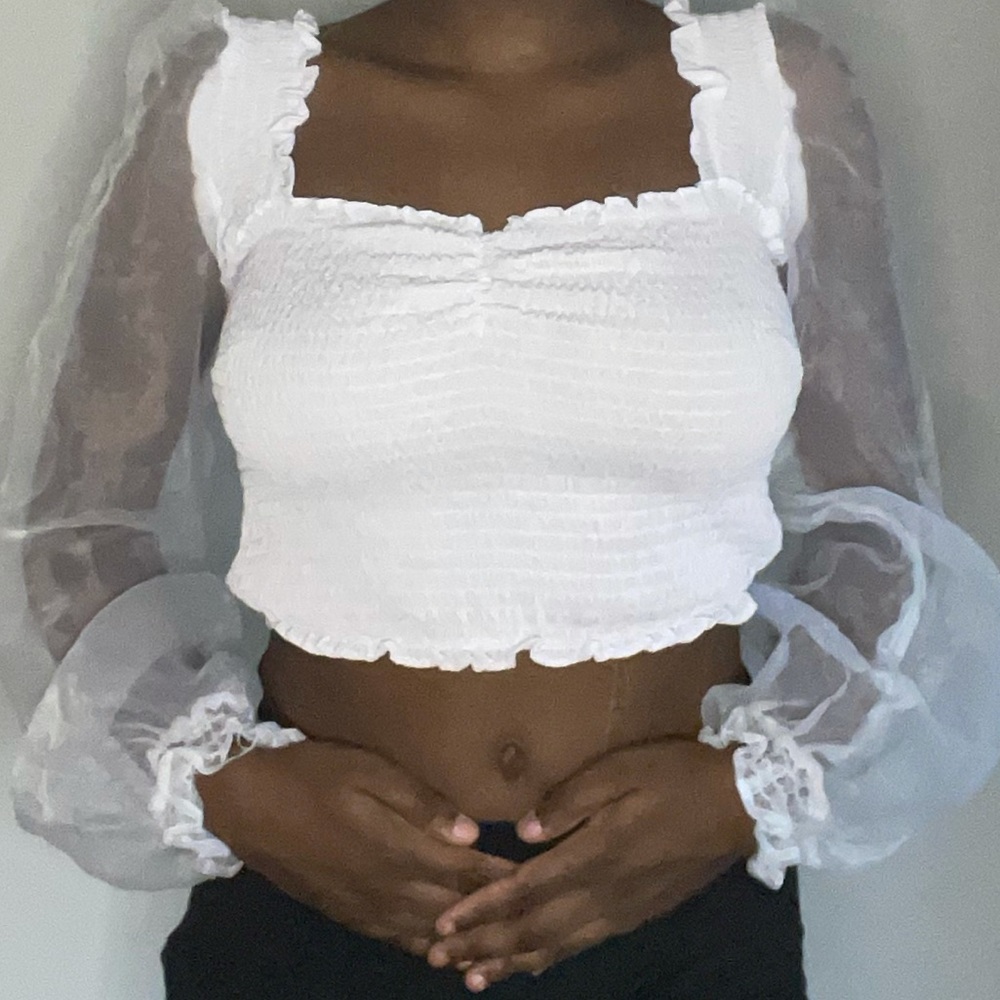 White crop top